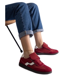 Røde lave sneakers med snøre