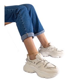Beige sportssneakers til kvinder