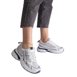 Blå sportssneakers til kvinder hvid