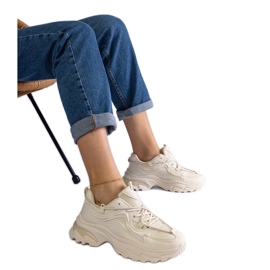 Beige sportssneakers til kvinder