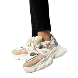 Platform sneakers til kvinder beige