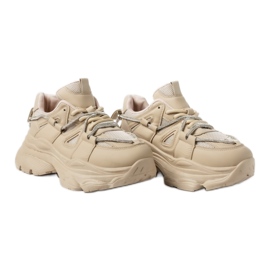 Beige platformssneakers til kvinder