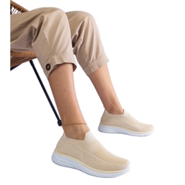 Beige slip -i sport sneakers