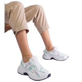 Hvid og grøn klassiske sports -sneakers