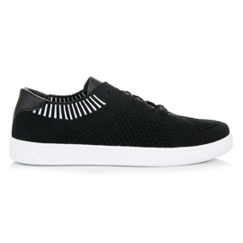 Ideal Shoes Tekstilsneakers til kvinder sort