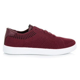Ideal Shoes Rødbrune sneakers til kvinder