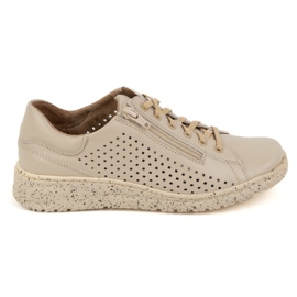WASAK Kvinders sko, openwork læder sneakers 0720pw beige