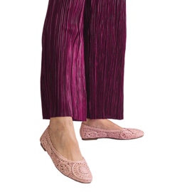 Pink flettet ballet flade lyserød