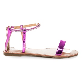 Mannika Lakerede sandaler med lynlås violet