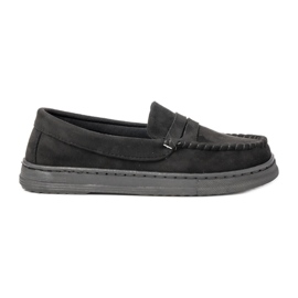 Kvinders sorte ruskind loafers