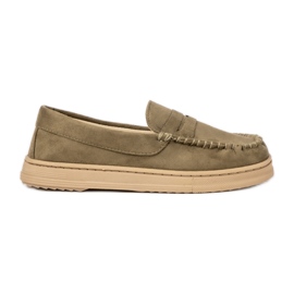 Kvinders grønne ruskind loafers