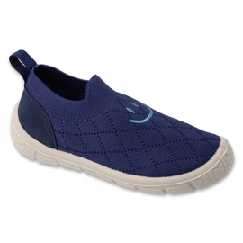 Befado Børns hjemmesko 102x032 Navy Blue med et ornament blå