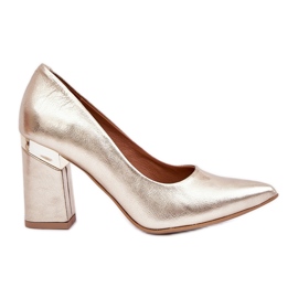 Lewski Shoes Læderpumper Lewski 3117 Gold Metallic gylden