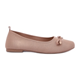 Mesh ballerinas med en bue beige
