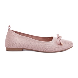 Mesh ballerinas med en lyserød bue