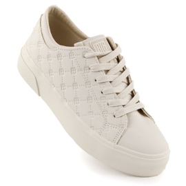Women's Eco Leather Sneakers Logged Beige Big Star RR274336