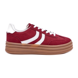Stilfulde sneakers på Bourgogne -platformen rød