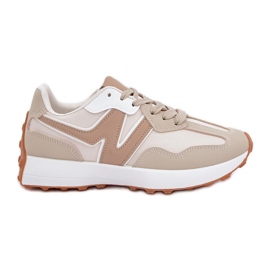 Beige damesneakers sportssko