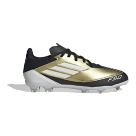 Adidas junior f50 liga fg/mg messi if6919 pln sko gylden