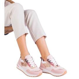 Pink sneakers på platformen dekoreret med glitter lyserød