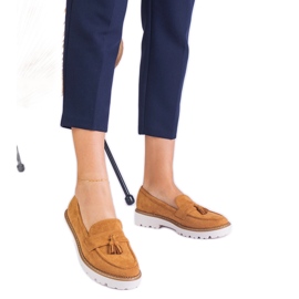 Brown Women's Loafers fra Ekozamsz med Fringes brun
