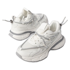 Kvinders sports-sneakers-hvide og grå hvid/grå