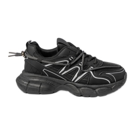 Kvinders sorte sneakers på platformen