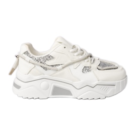 Kvinders sportslige hvide sneakers