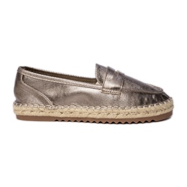 Espadrilles kvinders brune metalliske loafers