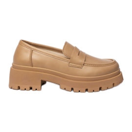 Kvinders mørke beige loafers
