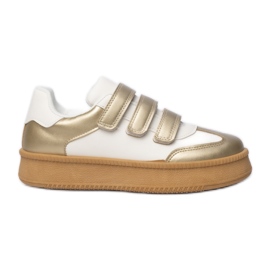 Kvinders guldmetalliske sneakers gylden