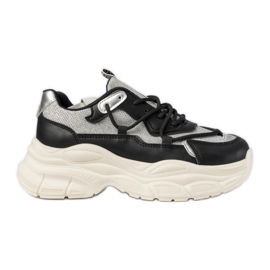 Kvinders sorte sports -sneakers