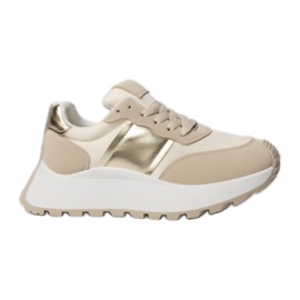Kvinders beige sports -sneakers