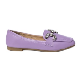 Kvinders moccasins med et lilla ornament violet