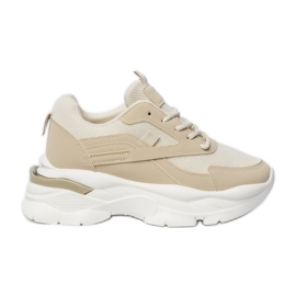 Kvinders beige sports -sneakers