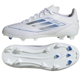 Adidas F50 League FG/MG FG IE3748 White-Blue hvid