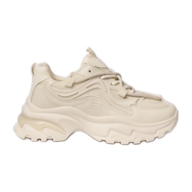 Kvinders beige sports -sneakers