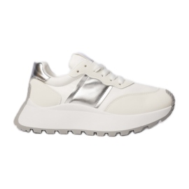 Kvinders sports -sneakers hvide metalliske indsatser