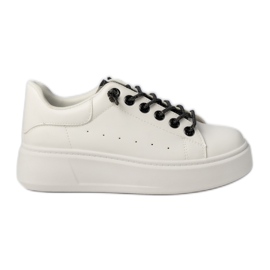 Kvinders hvide og hvide sports -sneakers