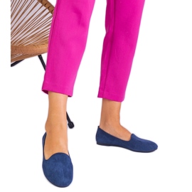 Navy Blue Classic Ballerinas fra Ekozamszu blå