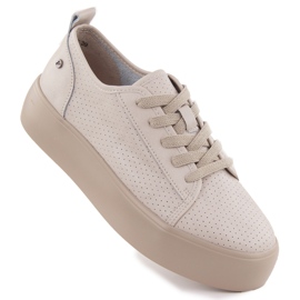 Filippo Kvinders lædersko. beige