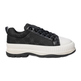 Kvinders sneakers på platformen sort