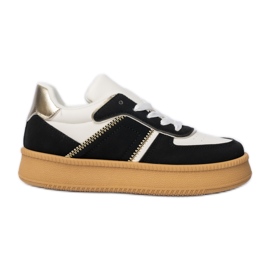 Kvinders klassiske sneakers på platfom sort