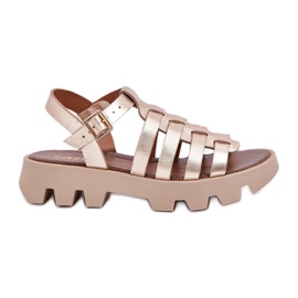 Women's Leather Sandals Zazoo 3695 Zlotys gylden