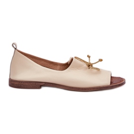 Zazoo 2660 læder ballerinas kvinders lys beige
