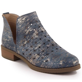 M.Daszyński Women's Leather Boots M. Daszyński SA62-102 blå
