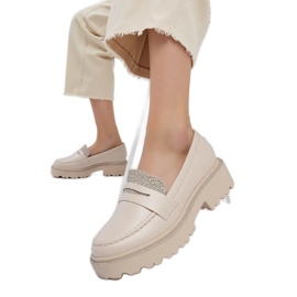 Kvinders diamant beige loafers