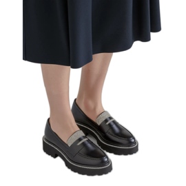 Kvinders diamant sorte loafers