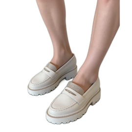 Kvinders diamant hvide loafers