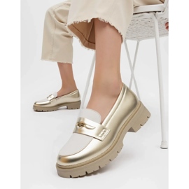 Kvinders guld loafers gylden
